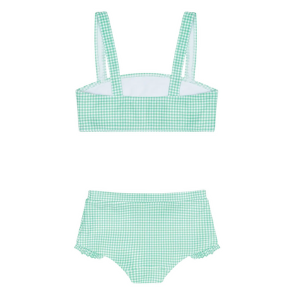 girls gustavia gingham bandeau bikini and swim shorts