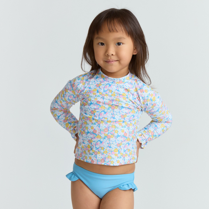 girls jasmine blossom ruffle rashguard set