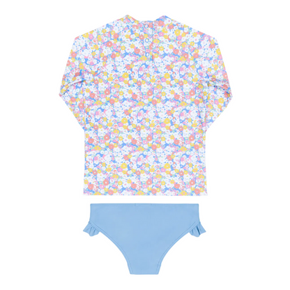 girls jasmine blossom ruffle rashguard set