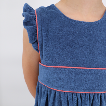 girls newport navy french terry pinafore dress