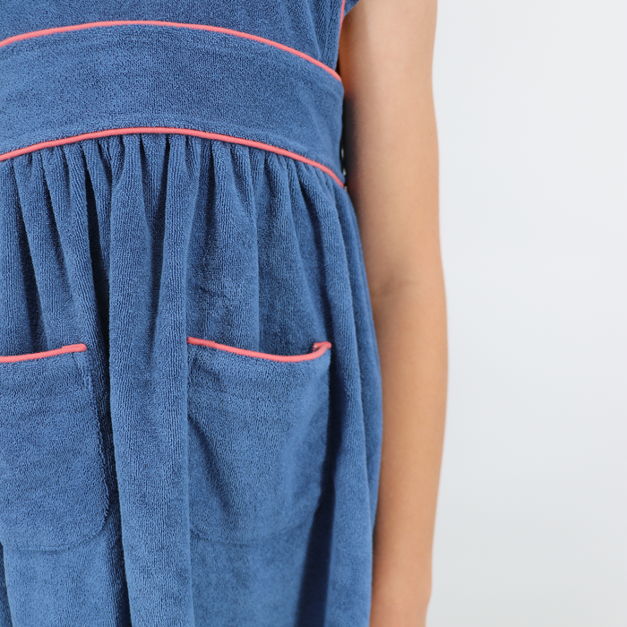 girls newport navy french terry pinafore dress