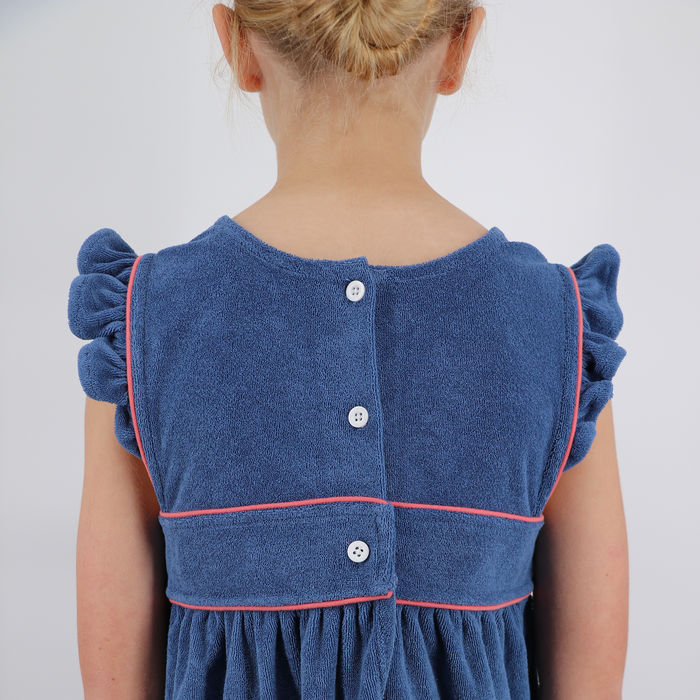 girls newport navy french terry pinafore dress