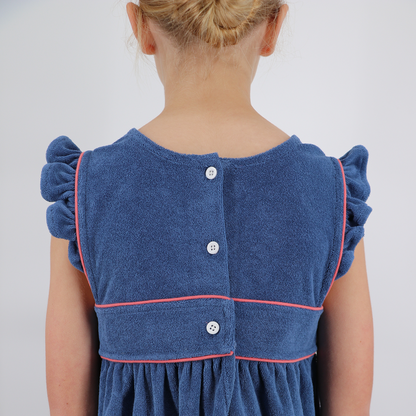 girls newport navy french terry pinafore dress