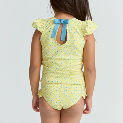 girls petite fleur cap sleeve rashguard set