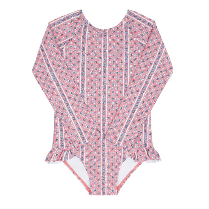 girls rosa vine rashguard one piece