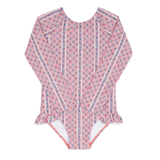 girls rosa vine rashguard one piece