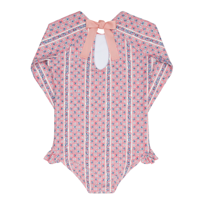 girls rosa vine rashguard one piece