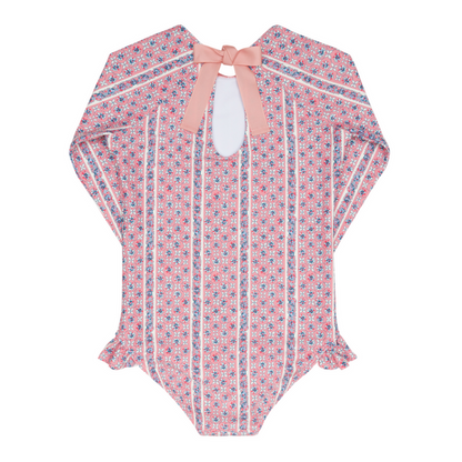 girls rosa vine rashguard one piece
