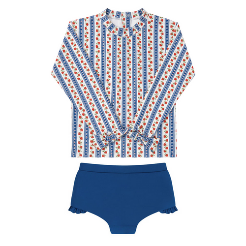 girls strawberry patch rashguard set