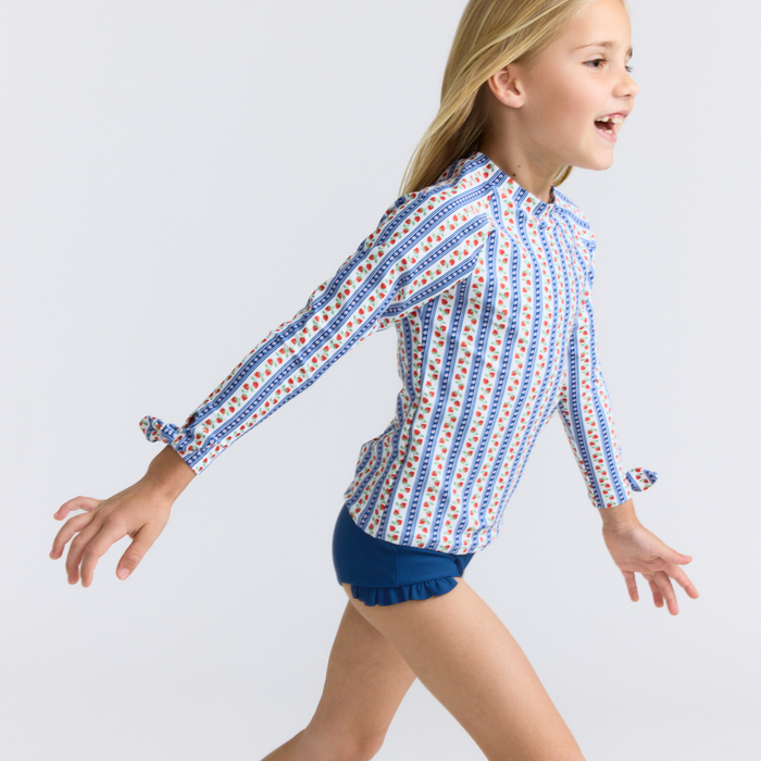girls strawberry patch rashguard set