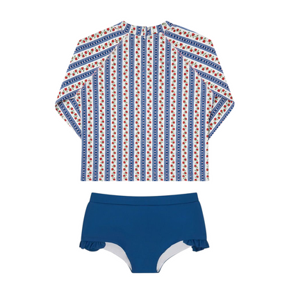 girls strawberry patch rashguard set