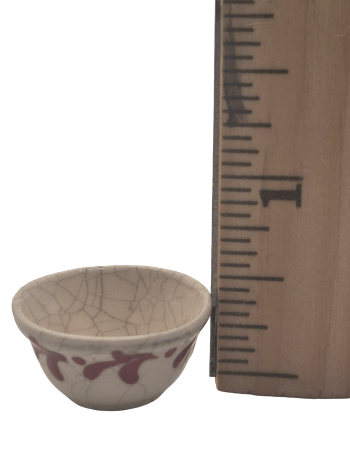 Glazed Ceramic Stacking Bowl Set 2pc Handpainted