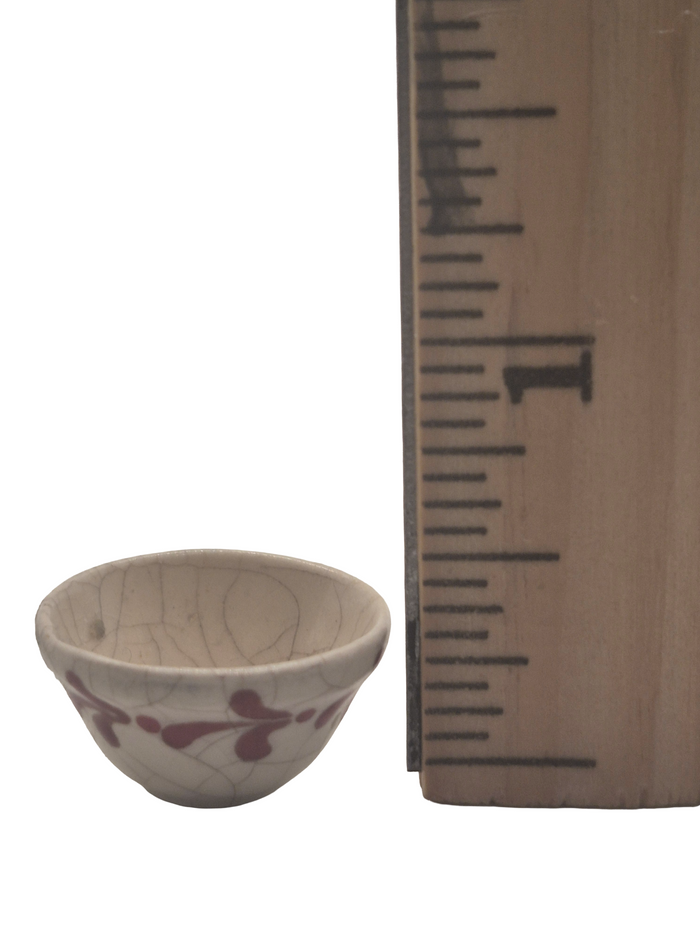 Glazed Ceramic Stacking Bowl Set 2pc Handpainted