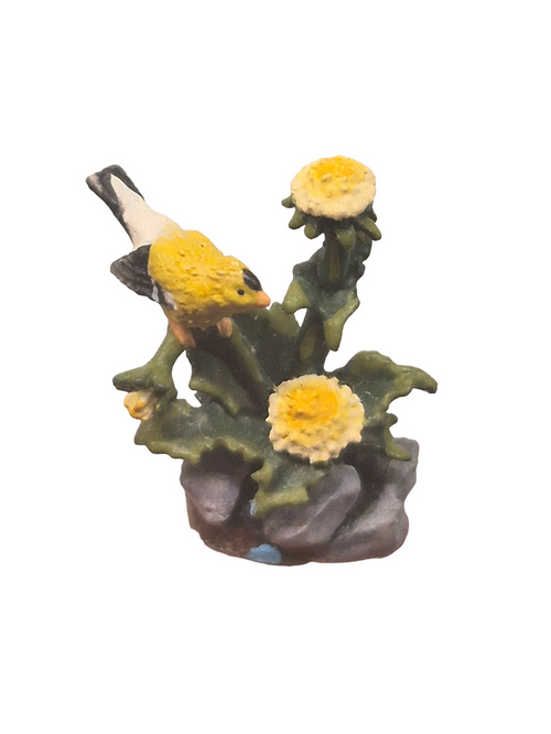 Goebel Olszewski – Porcleain Gold Finch On Flower Branches Figurine
