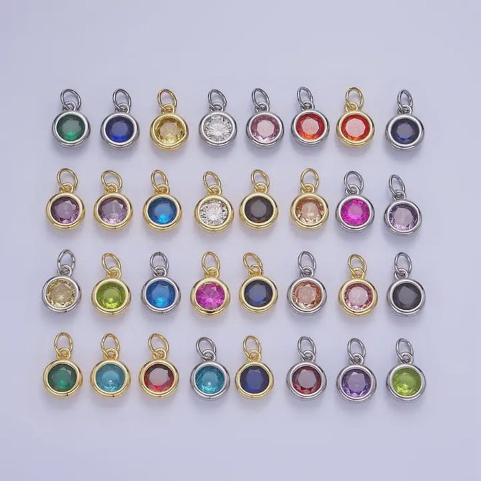 Gold Filled Round Birthstone Charms