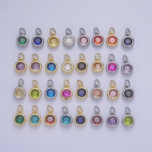 Gold Filled Round Birthstone Charms
