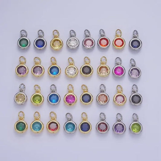 Gold Filled Round Birthstone Charms