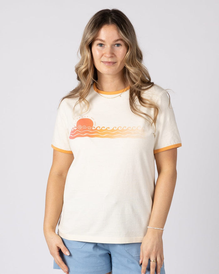 Golden Hour Womens Short Sleeve T-Shirt in Cream