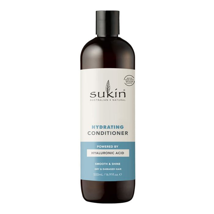 Sukin hydrating conditioner bottle on a white background.