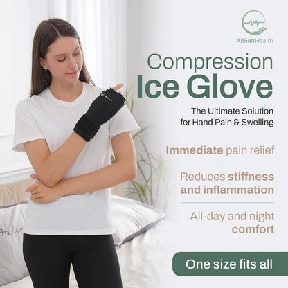 Hand Ice Pack Glove for Thumb & Wrist – Reusable Hot & Cold Therapy