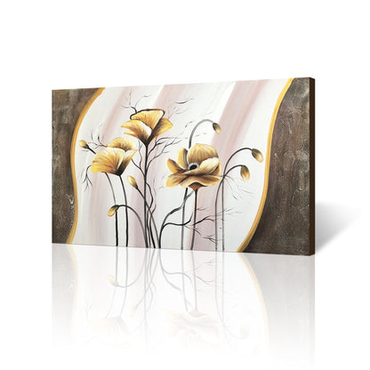 Handmade Oil Painting in Flower on Stretched Canvas