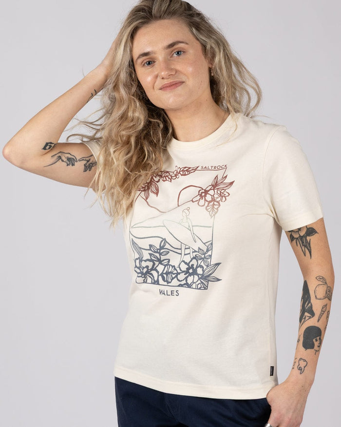 Happy Place Wales Womens Short Sleeve T-Shirt in Cream