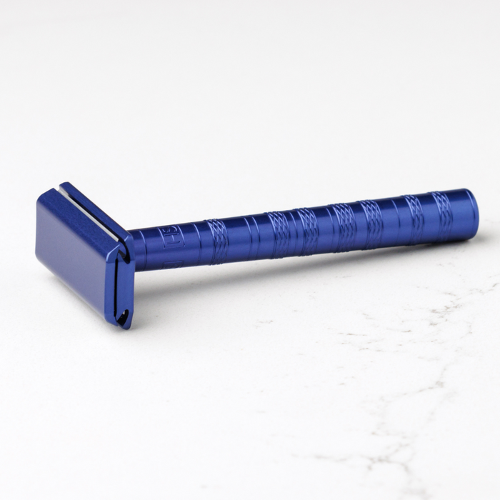 Henson Aluminum AL13 Steel Blue Mild Safety Razor.