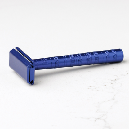 Henson Aluminum AL13 Steel Blue Mild Safety Razor.
