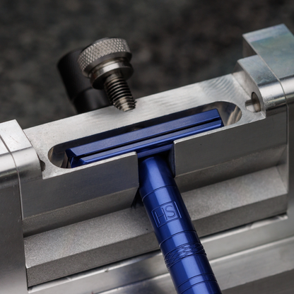 Henson Aluminum AL13 Steel Blue Mild Safety Razor.