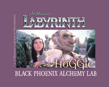 Promotional graphic for 'Labyrinth' featuring a character and Hoggle, with 'Black Phoenix Alchemy Lab' branding.