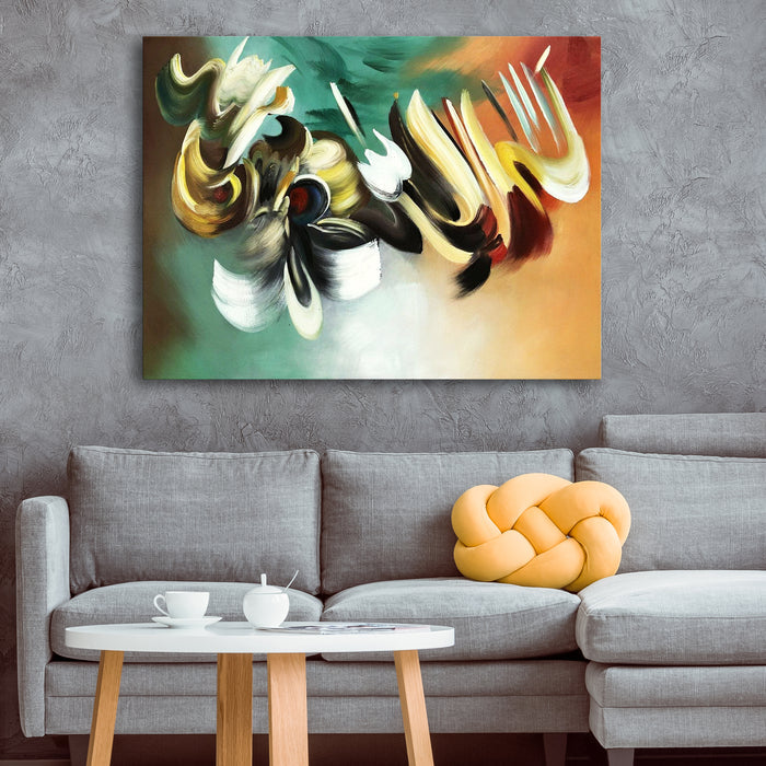 Huge Islamic Abstract Handmade Oil Painting on Stretched Canvas