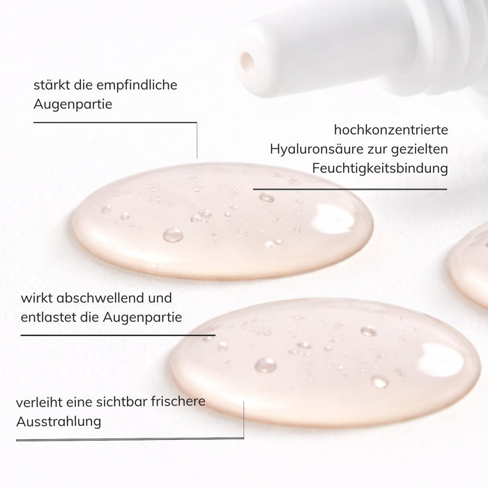 Schaubild zur Wirkweise und Textur des Santaverde hyaluron eye serum