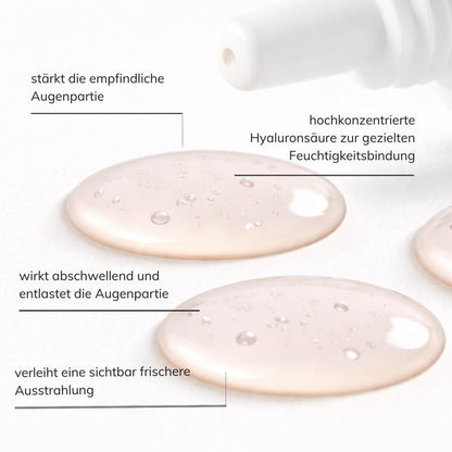 Schaubild zur Wirkweise und Textur des Santaverde hyaluron eye serum