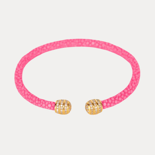 Iman Slim Stingray Cuff With Gold Studded End Caps | BuDhaGirl