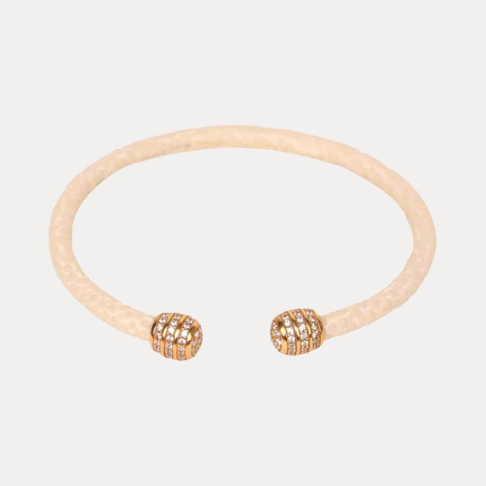 Iman Slim Stingray Cuff With Gold Studded End Caps | BuDhaGirl