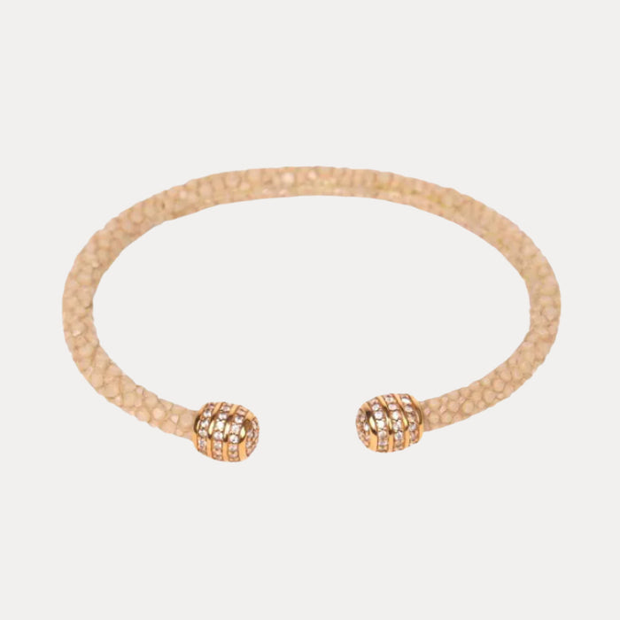 Iman Slim Stingray Cuff With Gold Studded End Caps | BuDhaGirl