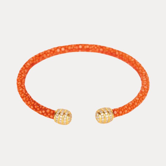 Iman Slim Stingray Cuff With Gold Studded End Caps | BuDhaGirl