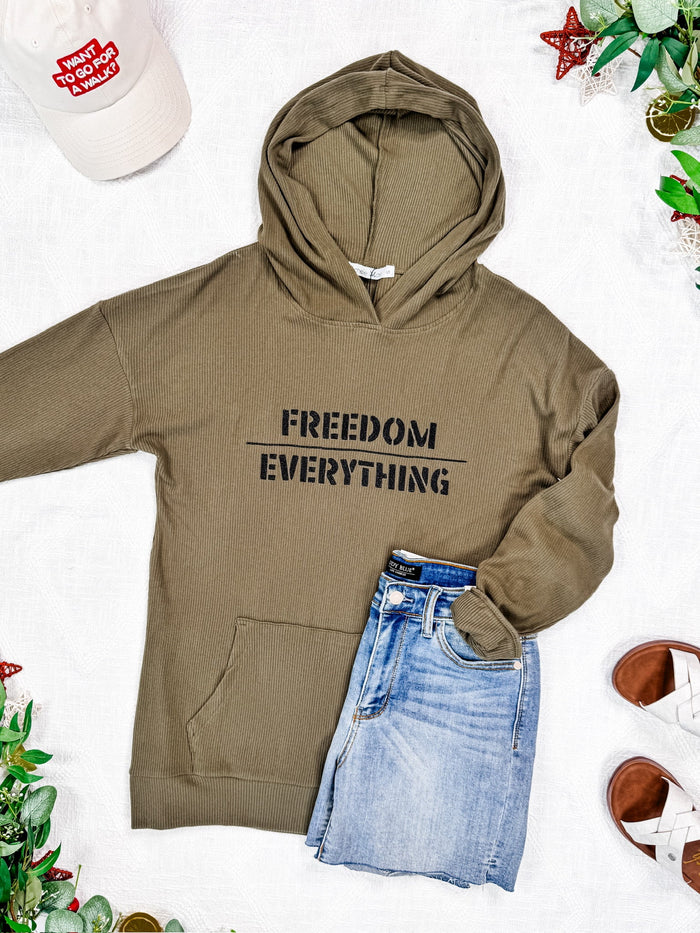IN STOCK Corrine Embroidered Hoodie - Freedom Over Everything