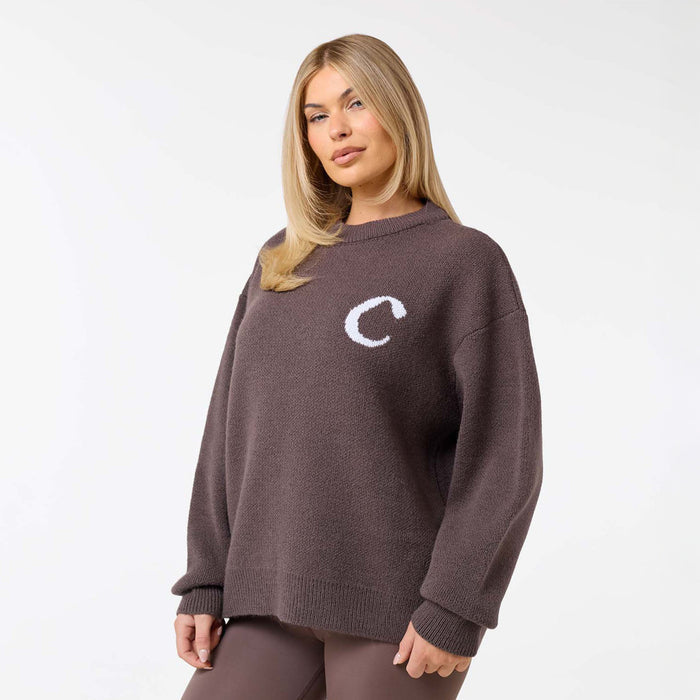 Initial Knit Crew Neck | Mocha