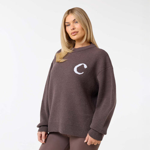 Initial Knit Crew Neck | Mocha
