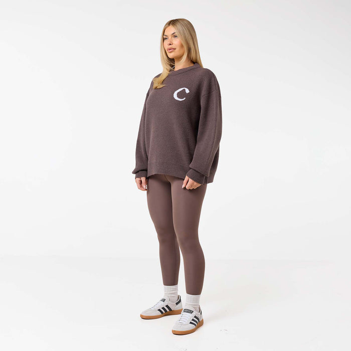 Initial Knit Crew Neck | Mocha