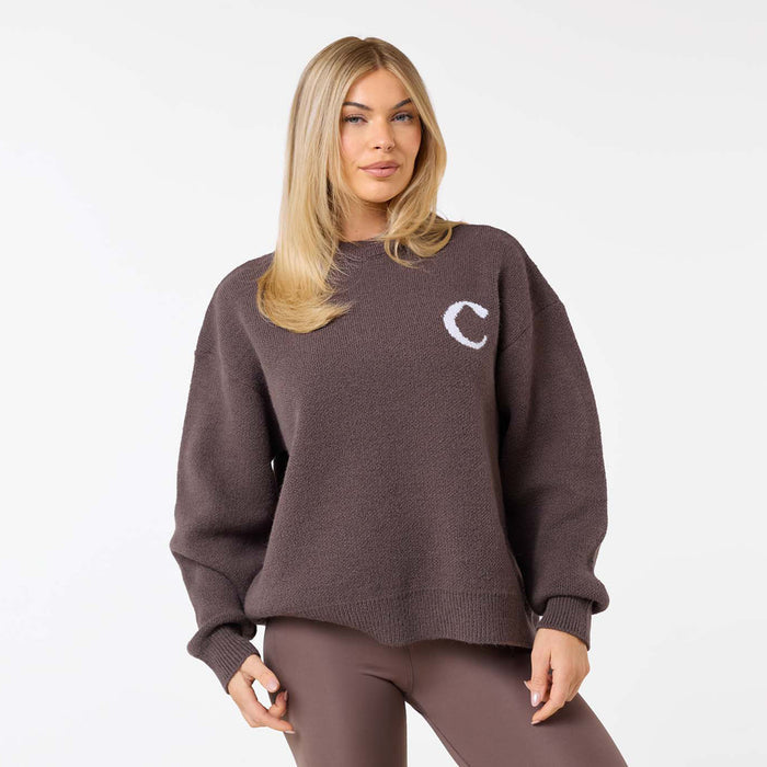 Initial Knit Crew Neck | Mocha