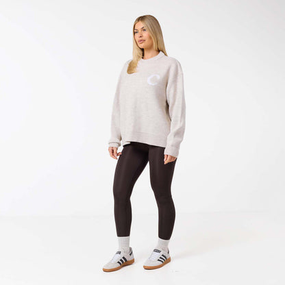 Initial Knit Crew Neck | Oat