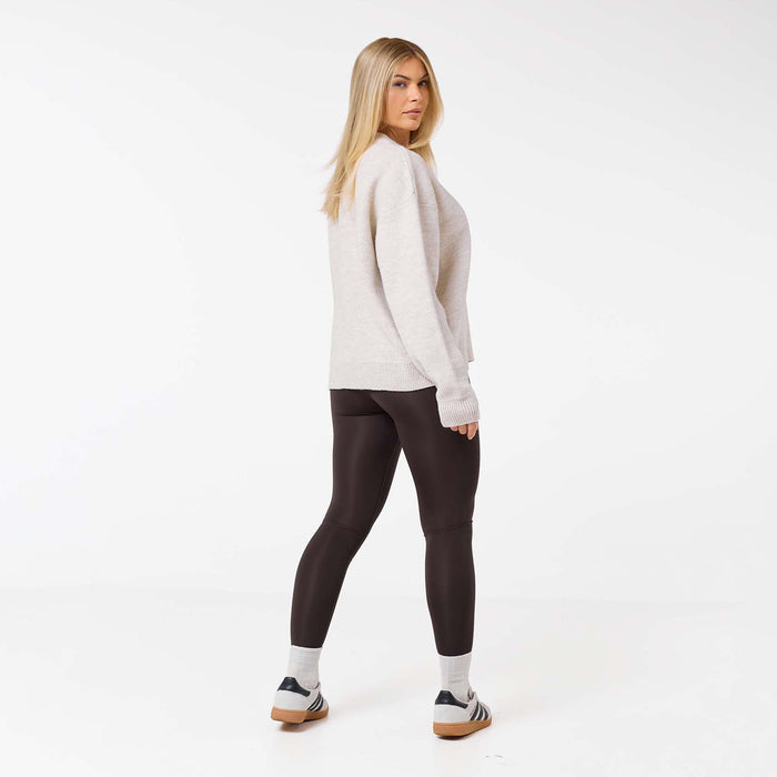 Initial Knit Crew Neck | Oat