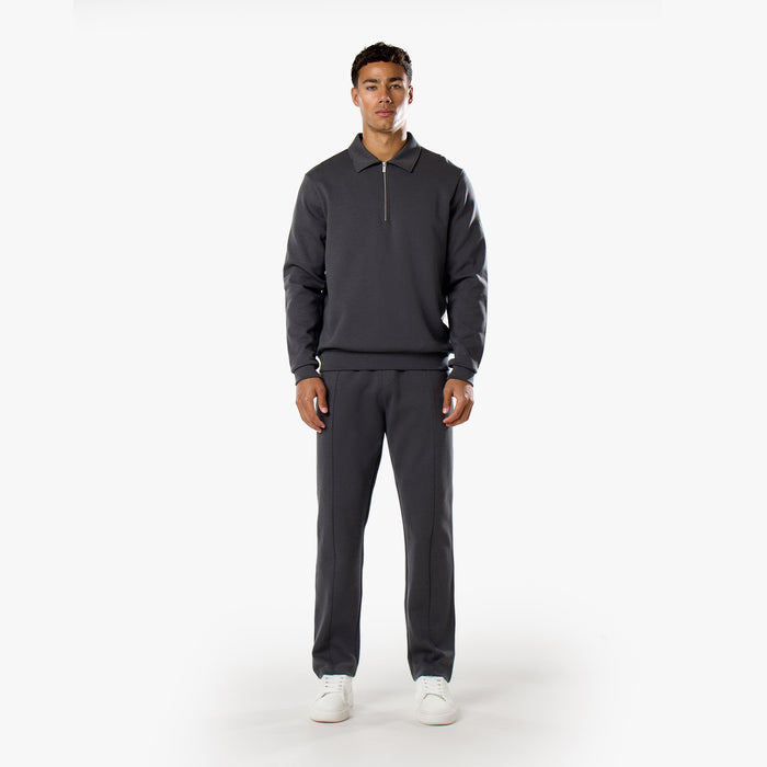 Interlock 1/4 Zip Tracksuit | Charcoal