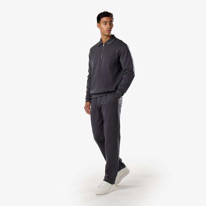 Interlock 1/4 Zip Tracksuit | Charcoal