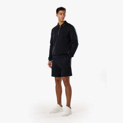 Interlock 1/4 Zip Twinset | Black