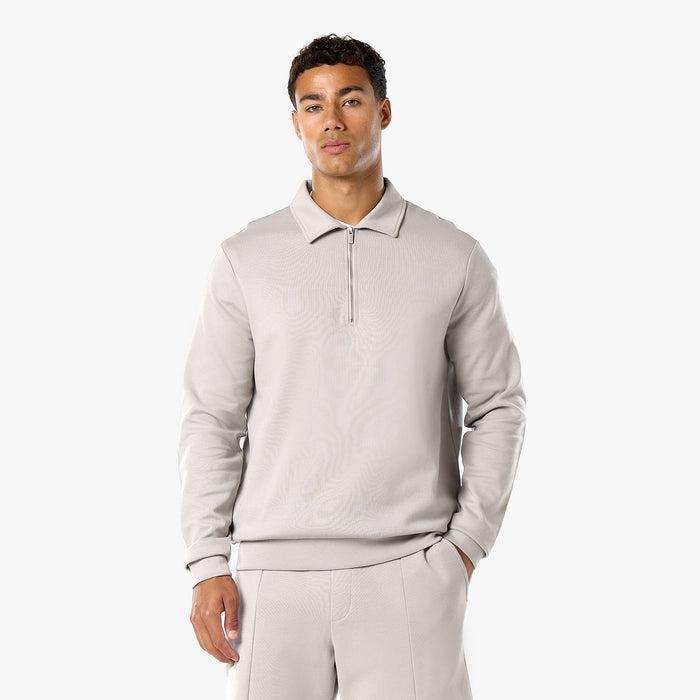 Interlock 1/4 Zip Twinset | Stone