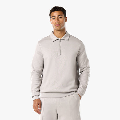 Interlock 1/4 Zip Twinset | Stone