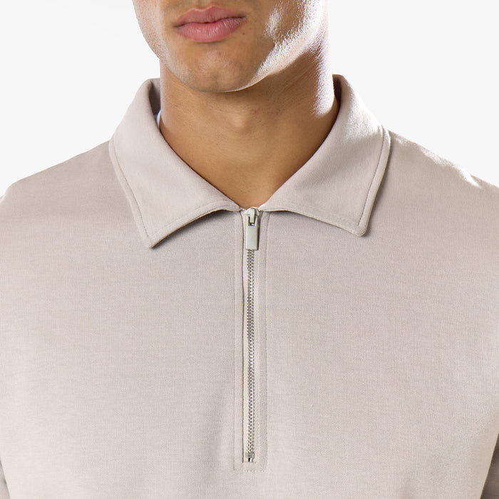 Interlock 1/4 Zip Twinset | Stone